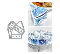 JIHFOHHA 3D Cake Box Cutting Die Gift Box Candy Box Birthday Christmas Wedding Embossing Metal Dies Cut for DIY Scrapbooking Album Decorative Paper Crafting Card Making