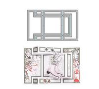 JIHFOHHA 3D Card Christmas Cutting Die Rectangular Zig-Zag Card Birthday Embossing Metal Dies Cut for DIY Scrapbooking Album Decorative Paper Crafting Card Making