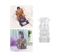 JIHFOHHA 3D Ghost House Cutting Die Halloween 3D Card Embossing Metal Dies Cut for DIY Scrapbooking Album Decorative Paper Crafting Card Making