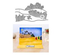 JIHFOHHA 3Pcs City Bethlehem 3D Card Cutting Die Nativity Christmas 3D Card Metal Stencils Die Cuts for DIY Scrapbooking Photo Album Decorative Embossing Paper Card Making