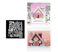 JIHFOHHA Christmas Candy House Cutting Die Winter House Embossing Metal Dies Cut for DIY Scrapbooking Album Decorative Paper Crafting Card Making