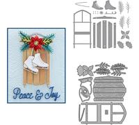 JIHFOHHA Winter Ice Skate Cutting Die 3D Christmas Embossing Metal Dies Cut for DIY Scrapbooking Album Decorative Paper Crafting Card Making