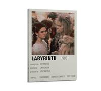 JIHJOO Classic Movie Labyrinth Vintage Posterwall Art Canvas Aesthetic Music And Movie Decoration Living Room Bedroom 08x12inch(20x30cm) Frame-style