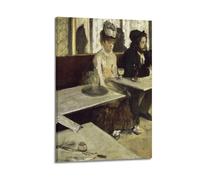 JIHJOO Edgar Degas Artwork（L'Absinthe, 1876） Decorative Posterwall Art Canvas Aesthetic Music And Movie Decoration Living Room Bedroom 16x24inch(40x60cm) Frame-style