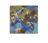 JIHJOO Edgar Degas Painters' Works「The Blue Dancers」Posterwall Art Canvas Aesthetic Music And Movie Decoration Living Room Bedroom 24x24inch(60x60cm) Unframe-style