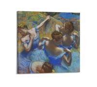 JIHJOO Edgar Degas Painters' Works「The Blue Dancers」Posterwall Art Canvas Aesthetic Music And Movie Decoration Living Room Bedroom 20x20inch(50x50cm) Frame-style