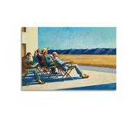 JIHJOO Edward Hopper Artworks《People In The Sun》printing Posterswall Art Canvas Aesthetic Music And Movie Decoration Living Room Bedroom 24x36inch(60x90cm) Unframe-style