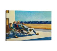 JIHJOO Edward Hopper Artworks《People In The Sun》printing Posterswall Art Canvas Aesthetic Music And Movie Decoration Living Room Bedroom 24x36inch(60x90cm) Frame-style