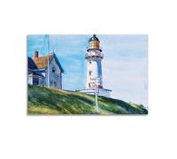 JIHJOO Edward Hopper Masterpieces(Light at Two Lights) Interior Upgrades Posterwall Art Canvas Aesthetic Music And Movie Decoration Living Room Bedroom 20x30inch(50x75cm) Unframe-style