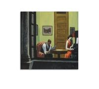 JIHJOO Edward Hopper Paintings (Room in New York) Printing Posterswall Art Canvas Aesthetic Music And Movie Decoration Living Room Bedroom 12x12inch(30x30cm) Unframe-style