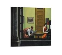 JIHJOO Edward Hopper Paintings (Room in New York) Printing Posterswall Art Canvas Aesthetic Music And Movie Decoration Living Room Bedroom 12x12inch(30x30cm) Frame-style