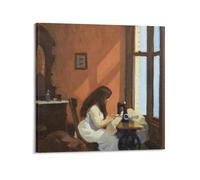JIHJOO Edward Hopper's Work The Son of A Woman by The Painterwall Art Canvas Aesthetic Music And Movie Decoration Living Room Bedroom 12x12inch(30x30cm) Frame-style