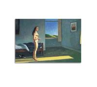 JIHJOO Edward Hopper's Work 'Women in The Sunwall Art Canvas Aesthetic Music And Movie Decoration Living Room Bedroom 20x30inch(50x75cm) Unframe-style