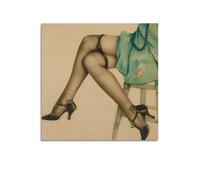 JIHJOO Pin Up Girls 12 - by Alberto Vargas Painting Art Posterswall Art Canvas Aesthetic Music And Movie Decoration Living Room Bedroom 20x20inch(50x50cm) Unframe-style