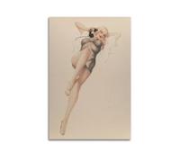 JIHJOO Pin Up Girls 15 - by Alberto Vargas Painting Art Posterswall Art Canvas Aesthetic Music And Movie Decoration Living Room Bedroom 20x30inch(50x75cm) Unframe-style