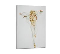 JIHJOO Pin Up Girls 20 - by Alberto Vargas Painting Art Posterswall Art Canvas Aesthetic Music And Movie Decoration Living Room Bedroom 24x36inch(60x90cm) Frame-style