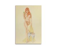 JIHJOO Pin Up Girls 22 - by Alberto Vargas Painting Art Posterswall Art Canvas Aesthetic Music And Movie Decoration Living Room Bedroom 24x36inch(60x90cm) Unframe-style