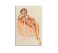 JIHJOO Pin Up Girls 29 - by Alberto Vargas Painting Art Posterswall Art Canvas Aesthetic Music And Movie Decoration Living Room Bedroom 20x30inch(50x75cm) Unframe-style