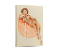 JIHJOO Pin Up Girls 29 - by Alberto Vargas Painting Art Posterswall Art Canvas Aesthetic Music And Movie Decoration Living Room Bedroom 20x30inch(50x75cm) Frame-style
