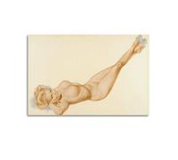 JIHJOO Pin Up Girls 32 - by Alberto Vargas Painting Art Posterswall Art Canvas Aesthetic Music And Movie Decoration Living Room Bedroom 20x30inch(50x75cm) Unframe-style