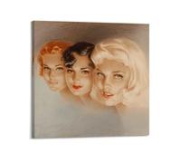 JIHJOO Pin Up Girls 33 - by Alberto Vargas Painting Art Posterswall Art Canvas Aesthetic Music And Movie Decoration Living Room Bedroom 20x20inch(50x50cm) Frame-style