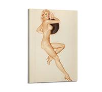 JIHJOO Pin Up Girls 7 - by Alberto Vargas Painting Art Posterswall Art Canvas Aesthetic Music And Movie Decoration Living Room Bedroom 12x18inch(30x45cm) Frame-style