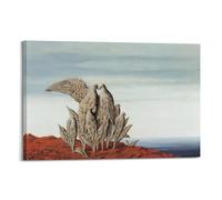 JIHJOO Rene Magritte ArtWork - Island of Treasures Print Posterwall Art Canvas Aesthetic Music And Movie Decoration Living Room Bedroom 24x36inch(60x90cm) Frame-style