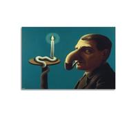JIHJOO Rene Magritte ArtWork - Philosopher's Lamp Print Posterwall Art Canvas Aesthetic Music And Movie Decoration Living Room Bedroom 24x36inch(60x90cm) Unframe-style
