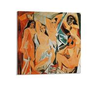 JIHJOO The Girls of Avignon by Pablo Picasso Great Works Print Posterwall Art Canvas Aesthetic Music And Movie Decoration Living Room Bedroom 12x12inch(30x30cm) Frame-style