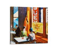 JIHJOO The Number of Famous Paintings by Edward Hopperwall Art Canvas Aesthetic Music And Movie Decoration Living Room Bedroom 12x12inch(30x30cm) Frame-style