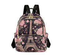 Jihqo Paris Flowers Eiffel Tower Mini Backpack for Women Quilted Small Backpack Purse Causal Daypack for Travel, S, A475, S, Daypack Backpacks