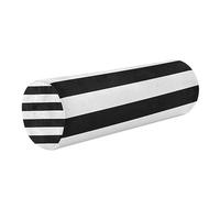 Jihqo Round Pillow with Cover Black & White Stripes Neck Roll Bolster Pillows Cervical Pillow Case Memory Foam Neck Support for Sleeping
