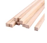 JIHUOO 10 Pcs 30 cm Square Wooden Dowel Rods Unfinished Wood Craft Sticks Strips Woodworking Sticks Model Making Sticks Art Project Sticks 10 mm