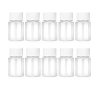 JIHUOO 10 Pcs 30ml Mini Clear Plastic Bottles - Reusable, Leak Proof, Travel Size - White, BPA Free