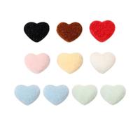 JIHUOO 10 Pcs 4 cm Small Felt Hearts Colorful Stuffed Fabric Hearts Felt Heart Balls Ornaments Heart Shape Pom Poms Sewing Scrapbooking Embellishments for Valentine's Day Wedding Decorations