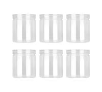 JIHUOO 10 Pcs Clear Plastic Jars Wide Mouth Storage Jars Cosmetic Cream Jars Slime Containers Large Empty Lotion Containers with Lids for Kitchen Dry Goods