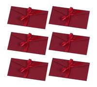 JIHUOO 10 Pcs Kraft Envelopes Gift Card Envelopes Wedding Invitation Envelopes Letter Envelopes Vintage Christmas Money Envelopes with Ribbons for Valentine's Day Mother's Day Red, 20 x 11cm