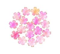 JIHUOO 100 Pcs Cherry Blossom Flower Beads Gradient Color Beads Floral Bracelet Spacers Flower Bead Caps Cute Earring Beads Jewelry Making Craft Beads Pink