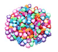 JIHUOO 100 Pcs Colorful Mixed Clay Beads Loose Slime Charms Spacers Beads Handmade Jewelry Beads for DIY Bracelet Heart