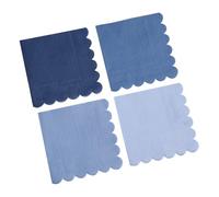 JIHUOO 100 Pcs Dusty Blue Party Napkins Gradient Blue Cocktail Napkins Scalloped Dinner Napkins Baby Shower Beverage Napkins Wedding Anniversary Reception Napkins Decorative Paper Luncheon Napkins