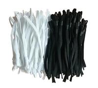 JIHUOO 100 Pcs Elastic Mask Band Cord Adjustable Mask String Straps Stretchy Crafting Ear Strap Cord Sewing Crafts Band Cord Black and White