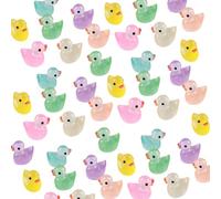 JIHUOO 100 Pcs Glow in The Dark Tiny Ducks Luminous Mini Resin Ducks Small Plastic Ducks Mini Duck Resin Figures Miniature Duck Figurines Fairy Garden Decorations
