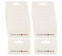 JIHUOO 100 Pcs Handmade with Love Earring Cards Stud Earring Holder Cards Earring Hanging Tags Hoop Earring Display Cards Small Cardboard Earring Card Holders for Selling White
