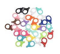 JIHUOO 100 Pcs Multicolor Plastic Lobster Claw Clasps Small Lanyard Snap Clip Hooks Mini Keychains Backpack Clips Toy Accessories 35mm