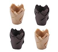 JIHUOO 100 Pcs Paper Baking Cups Tulip Cupcake Liners Wrappers Muffin Cups Cases Paper Cupcake Holders Party Supplies for Wedding Birthday