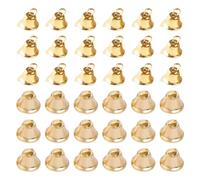 JIHUOO 100 Pcs Small Golden Liberty Bells Christmas Jingle Bells Craft Tiny Bells Xmas Decorative Bells Party Favor Bells Christmas Bell Ornaments Decorations Wind Chime Bells