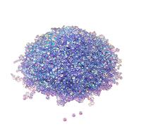 JIHUOO 10000 Pcs 3mm Resin Nail Rhinestones Glitter Flatback Round Crystal Gems Flat Backs for Decoration Clothes Shoes Purple