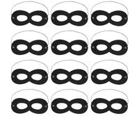 JIHUOO 12 Pcs Felt Eye Superhero Masks - Masquerade Half Mask for Halloween Costume, Hero Cosplay - Adjustable Black Dress Up Mask