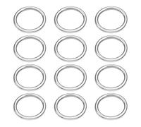 JIHUOO 12 Pcs Seamless Metal Rings Stainless Steel O Rings Solid Welded Metal Loops Round Ring Buckles Multi Purpose Craft Rings Small Smooth Macrame Rings Dog Leash Rings 25mm