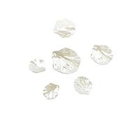 JIHUOO 120 Pcs White Acrylic Petals Plastic Flower Shape Charms Jewelry Beads for Jewelry Making